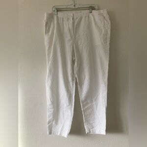 Eileen Fisher 100% Cotton Gauzy White Pants Minimalist Beach Coastal Womens XL